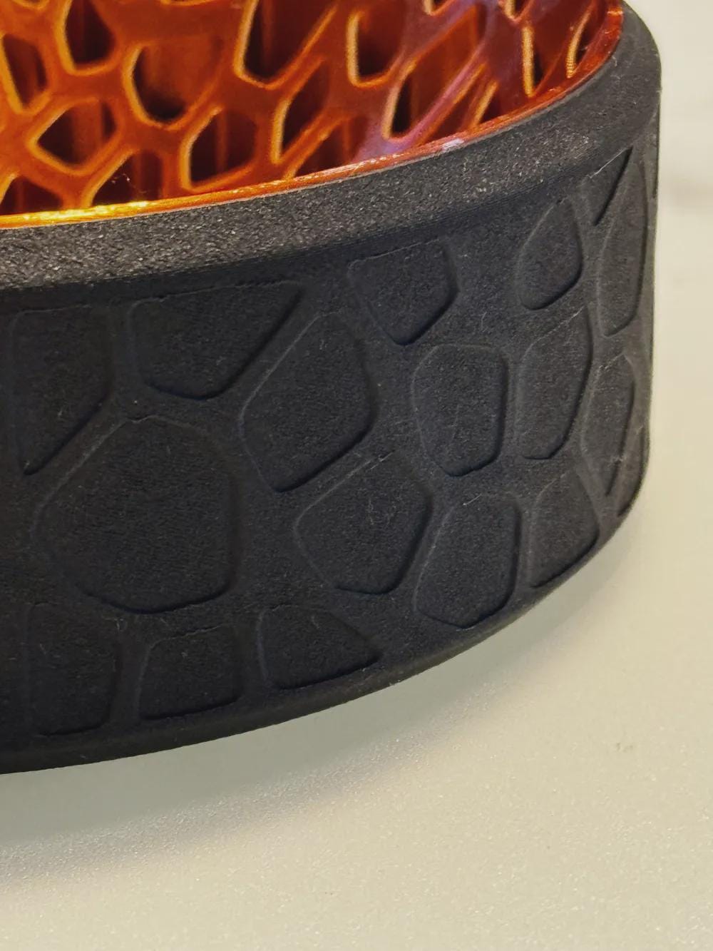 3D Printed Voronoi Bowl, Black & Copper Geometric Catchall, Japandi Decor (PLA)
