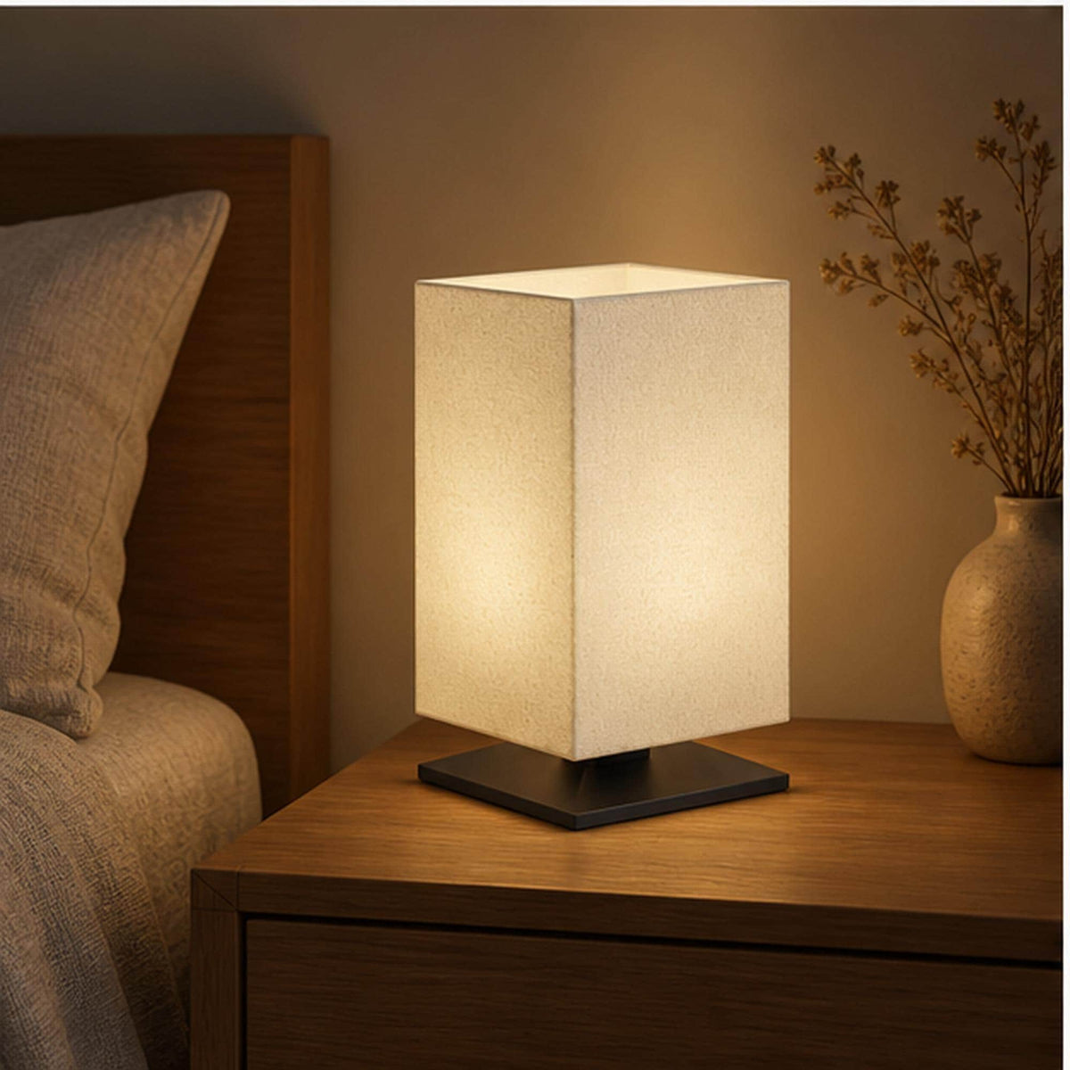 Minimalist Japanese Table Lamp, 3D Printed Warm Ambient Light, Zen Reading Corner Decor