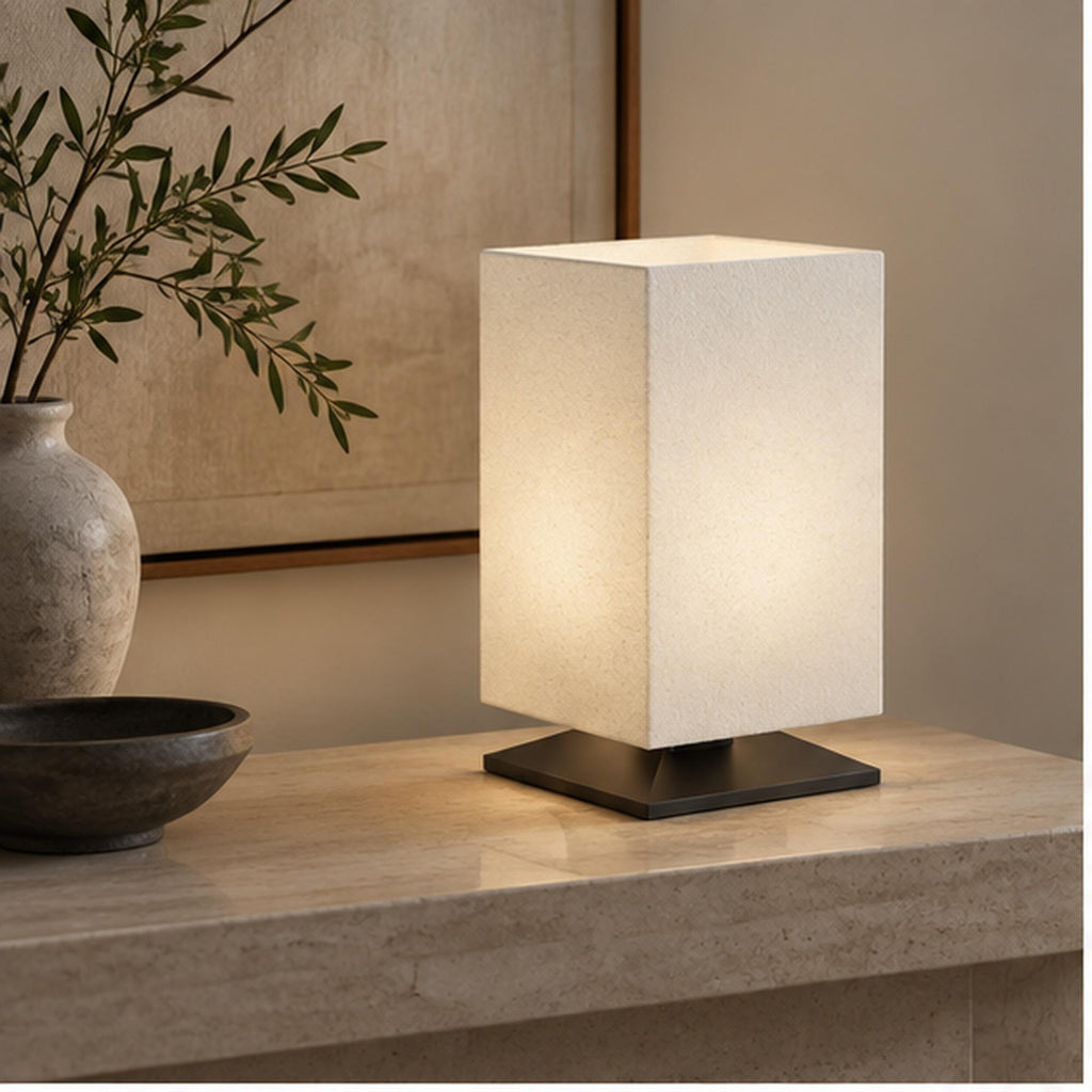 Minimalist Japanese Table Lamp, 3D Printed Warm Ambient Light, Zen Reading Corner Decor