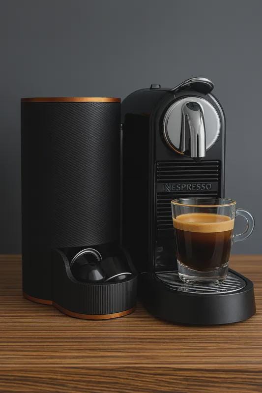 3D Printed Coffee Capsule Holder, Modern Black Pod Storage Stand (Nespresso Compatible)