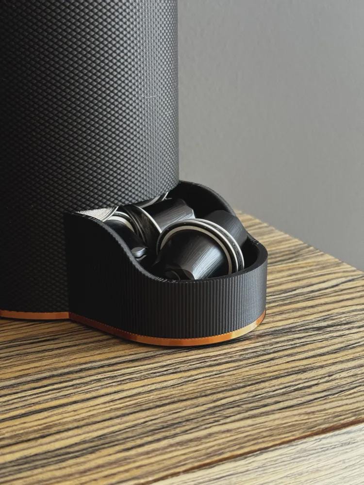 3D Printed Coffee Capsule Holder, Modern Black Pod Storage Stand (Nespresso Compatible)