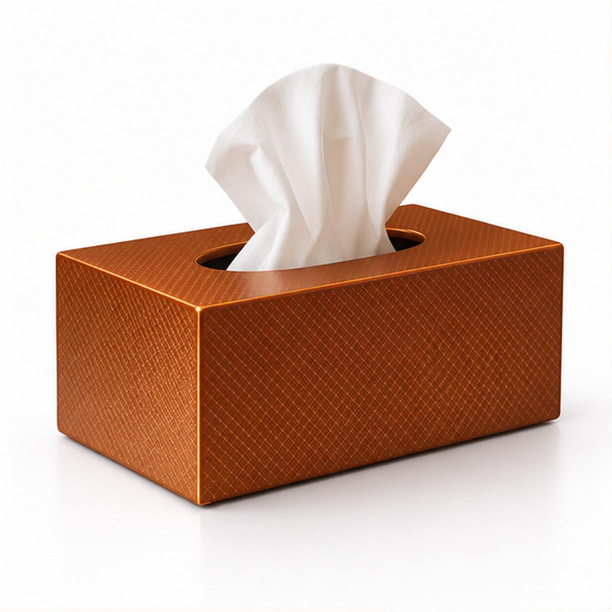 Textured Copper Tissue Box Cover, 3D Printed Bronze Home Decor (Made in Malta)