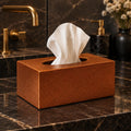 Textured Copper Tissue Box Cover, 3D Printed Bronze Home Decor (Made in Malta)