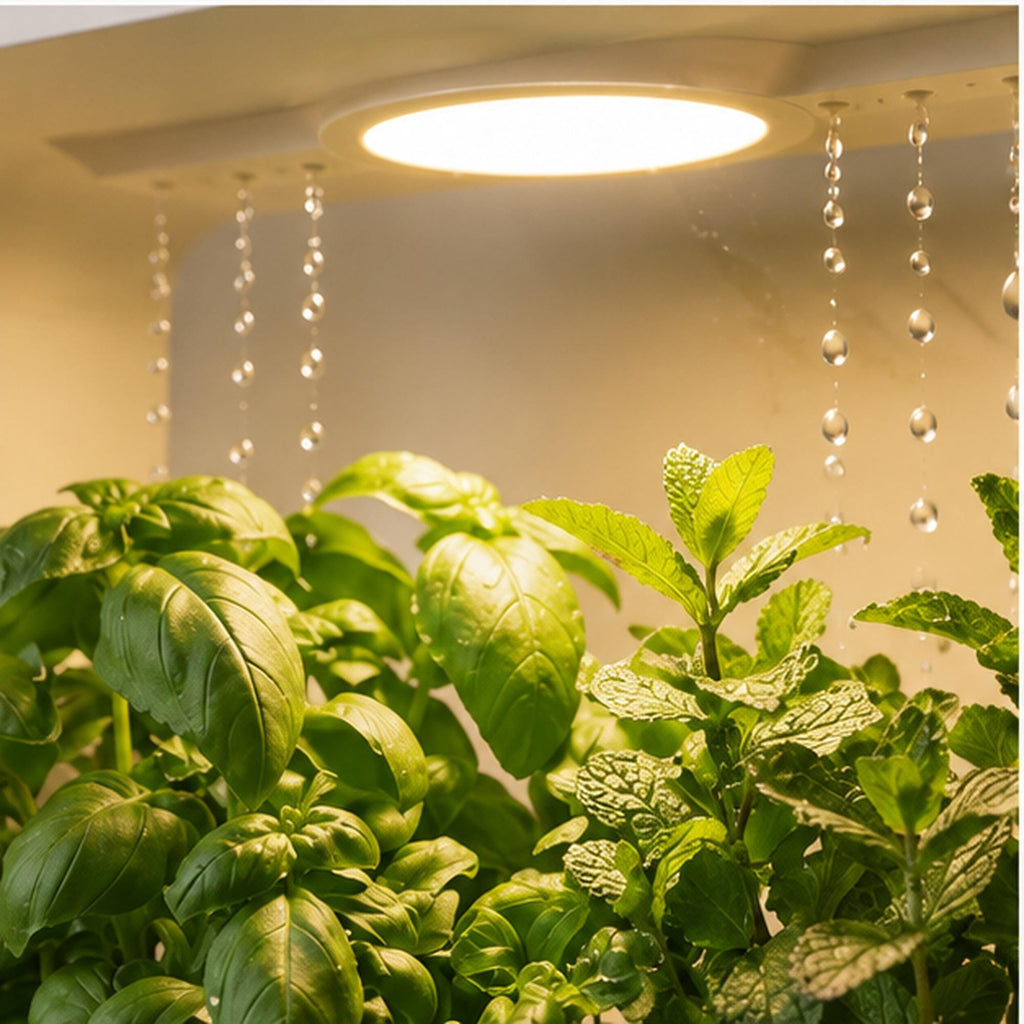 LED Rain Planter, Indoor Herb Garden with Grow Light, Modern Kitchen Countertop Display