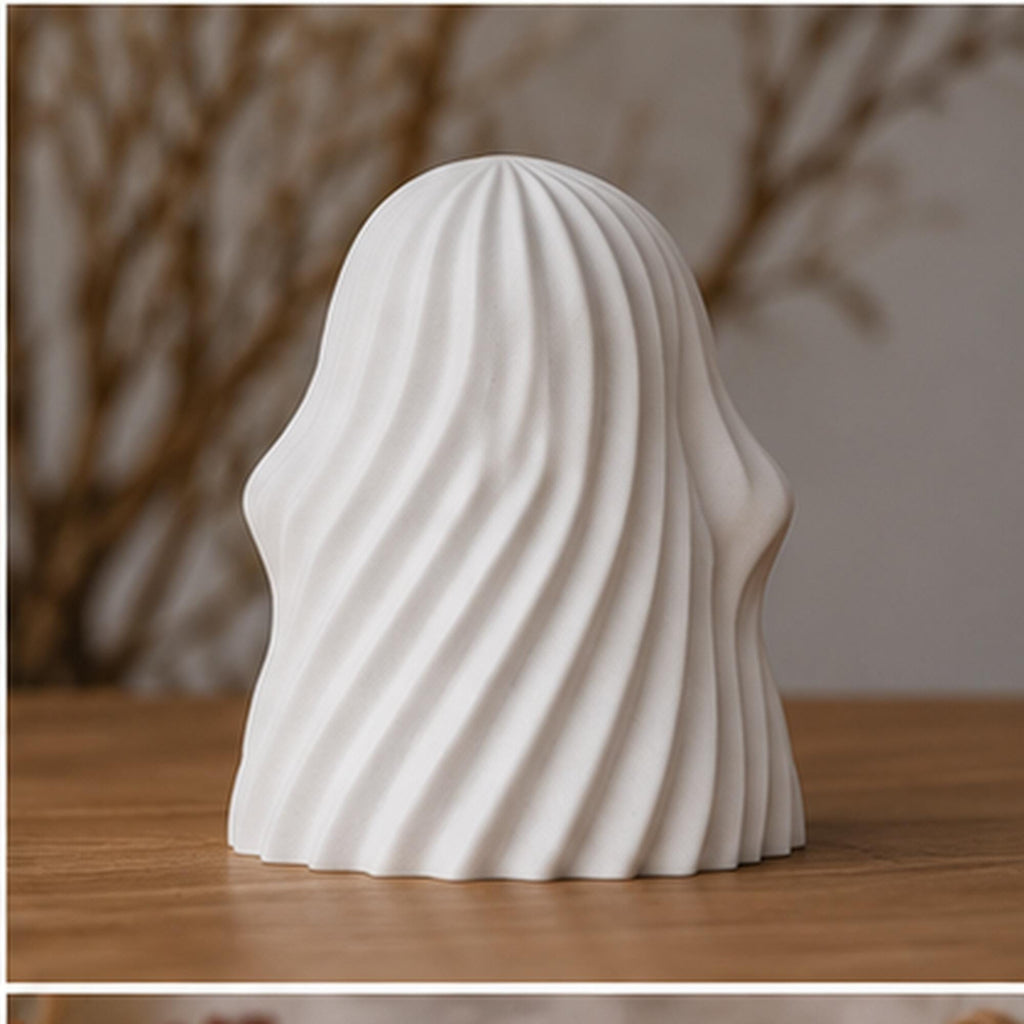 3D Printed Ghost Tealight Holder, Twisted Halloween Shelf Decor, PLA Plastic Ornament