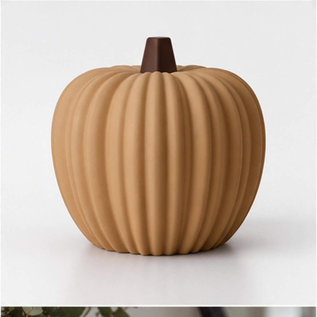 3D Printed Ribbed Pumpkin Decoration, Autumn Shelf Accent, Fall Centrepiece Ornament