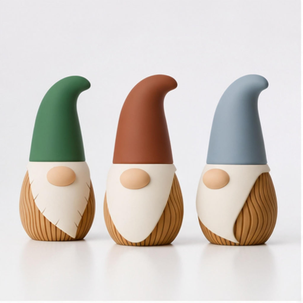 3D Printed Nordic Gnome Figurine, Wavy Scandi Holiday Decor (12cm)