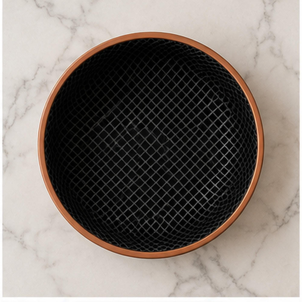 3D Printed Honeycomb Tray, Black & Copper Geometric Organizer, Modern Desk Catchall