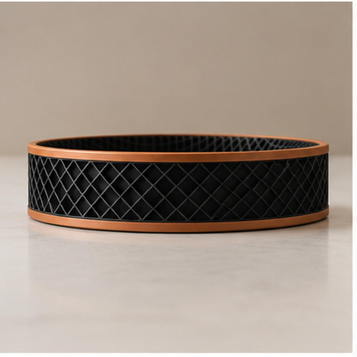 3D Printed Honeycomb Tray, Black & Copper Geometric Organizer, Modern Desk Catchall