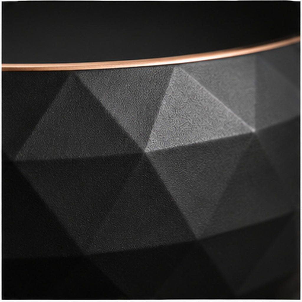 3D Printed Geometric Catchall Bowl, Modern Black Faceted Entryway Decor, Desk Organizer (Housewarming Gift)