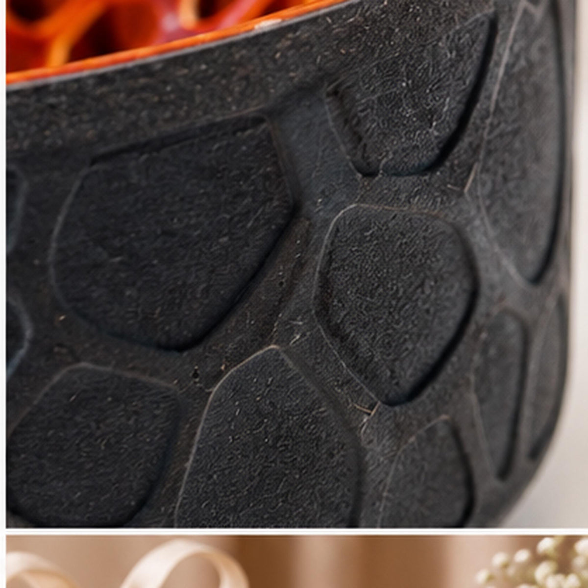 3D Printed Voronoi Bowl, Black & Copper Geometric Catchall, Japandi Decor (PLA)