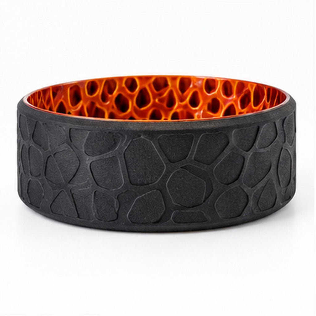 3D Printed Voronoi Bowl, Black & Copper Geometric Catchall, Japandi Decor (PLA)