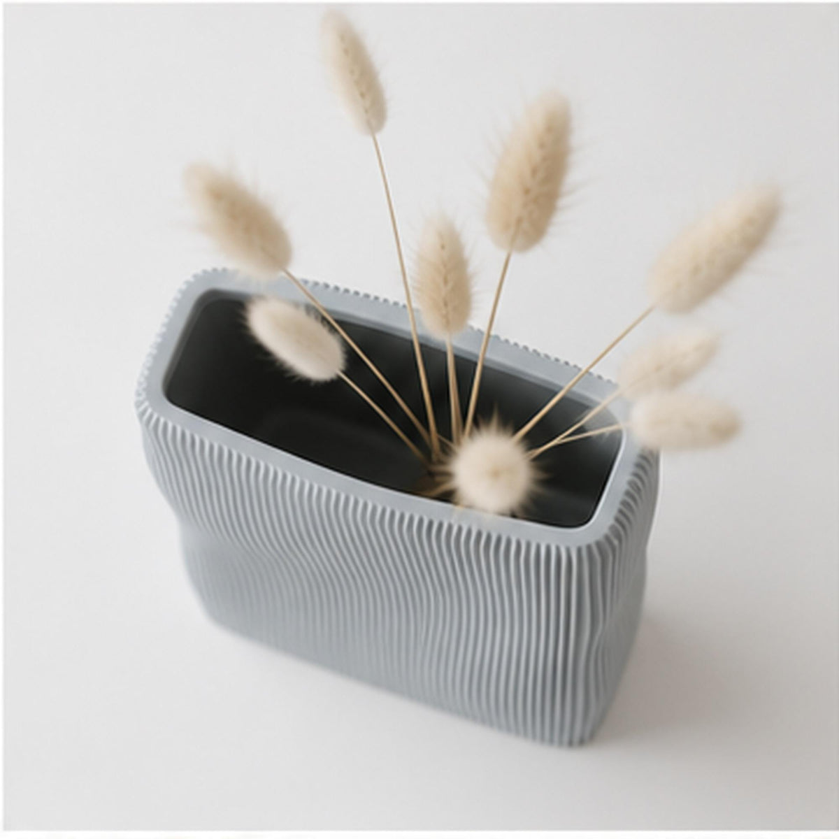 3D Printed Wave Vase, Ribbed Japandi Home Decor, Neutral Tabletop Centrepiece