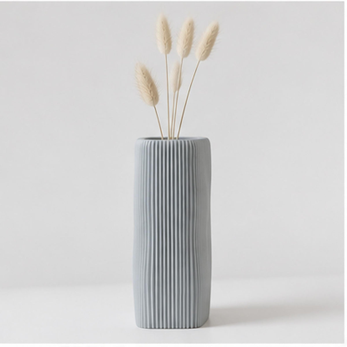 3D Printed Wave Vase, Ribbed Japandi Home Decor, Neutral Tabletop Centrepiece