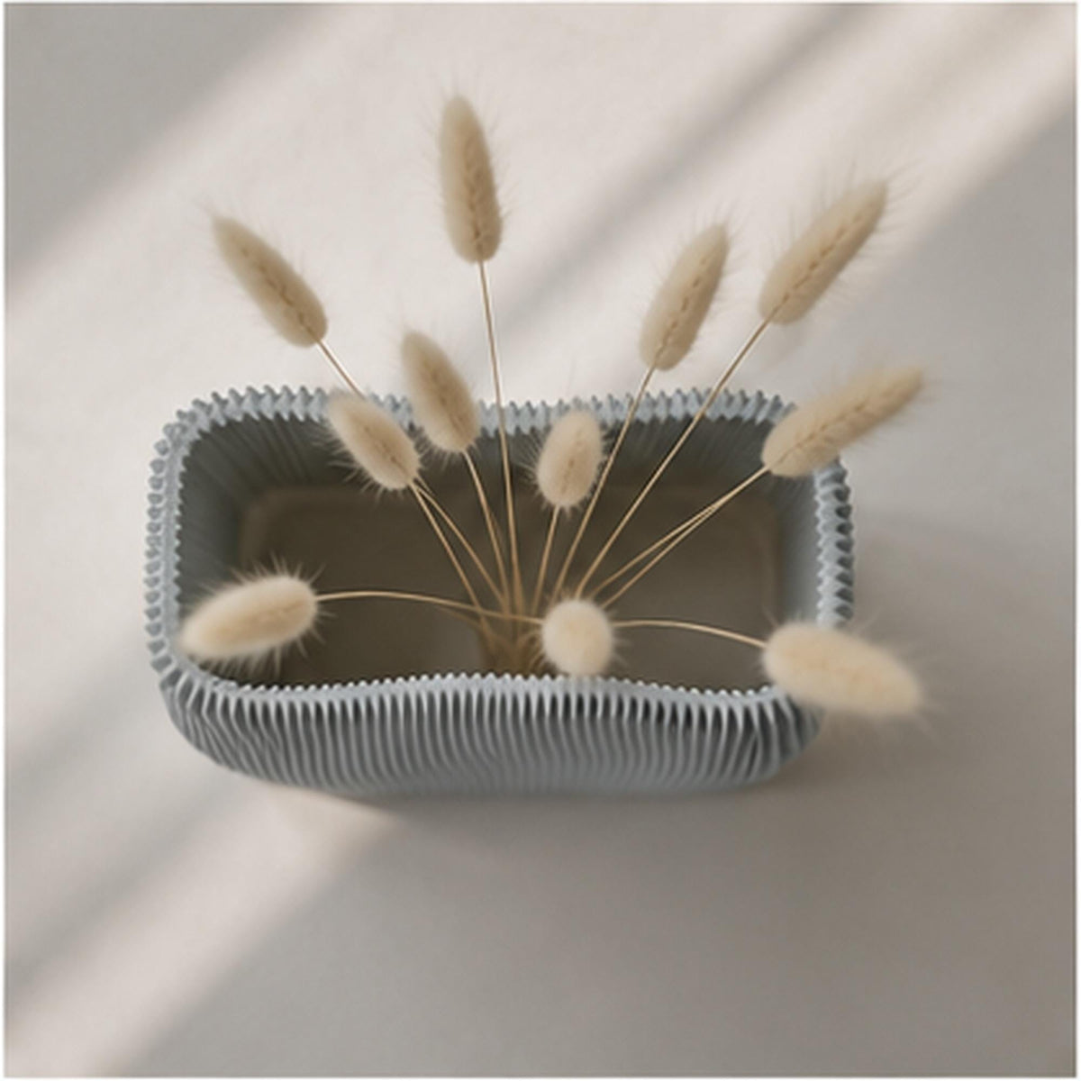 3D Printed Wave Vase, Ribbed Japandi Home Decor, Neutral Tabletop Centrepiece