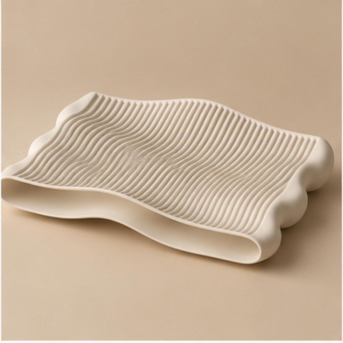 Sculptural Wavy Tray, 3D Printed Ribbed Organizer, Japandi Home Decor