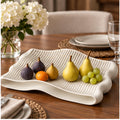 Sculptural Wavy Tray, 3D Printed Ribbed Organizer, Japandi Home Decor