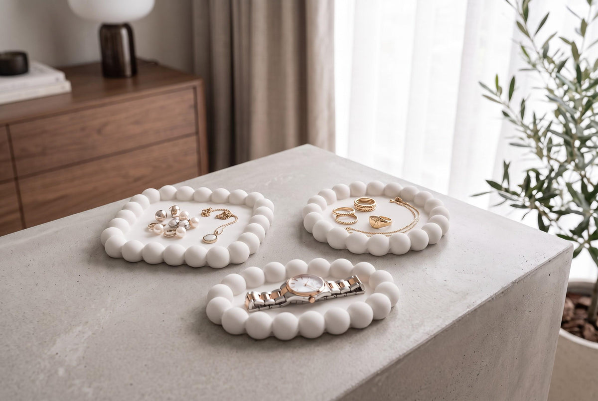 3D Printed Bubble Jewelry Tray Set – Modern Minimalist Organizer (3 Pieces)