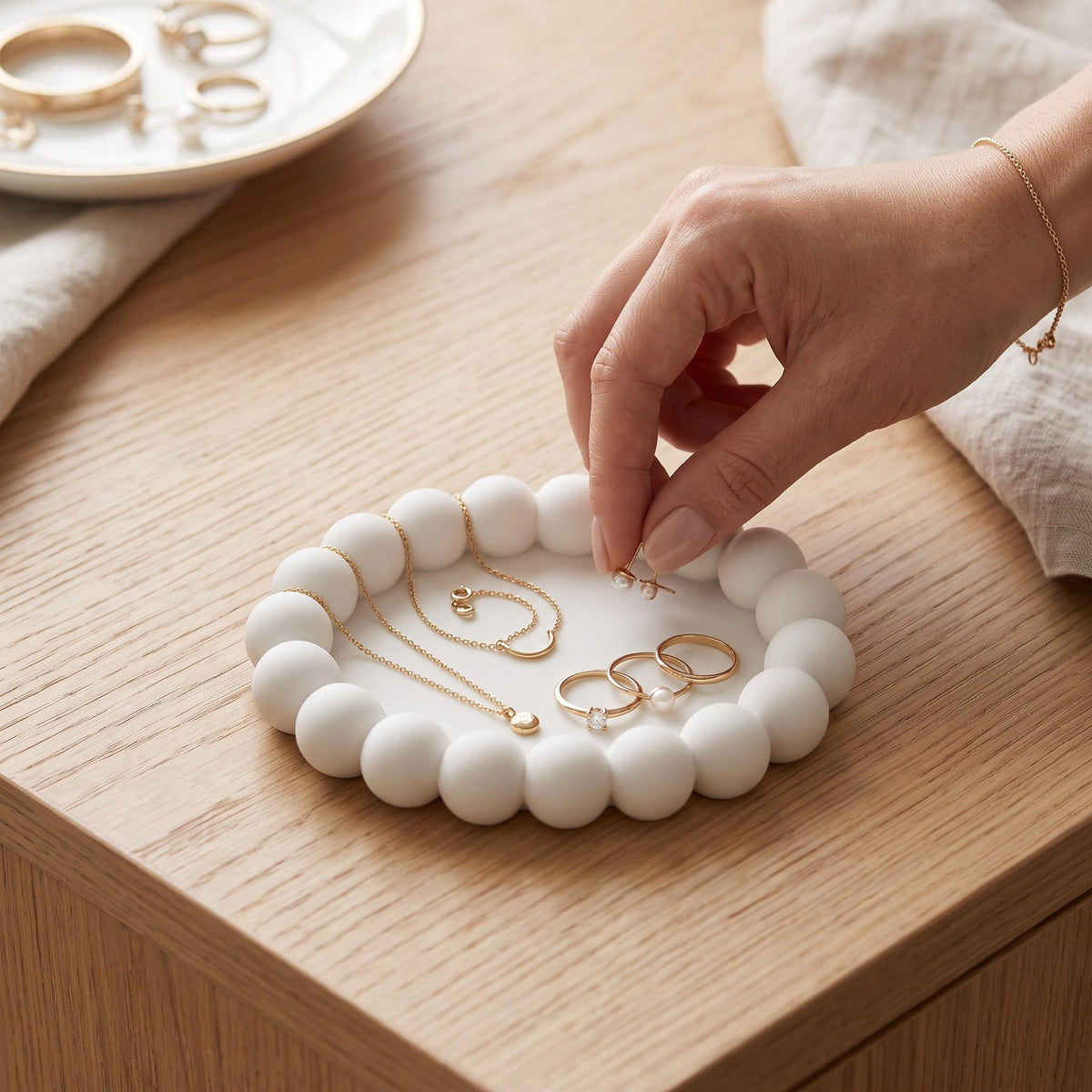 3D Printed Bubble Jewelry Tray Set – Modern Minimalist Organizer (3 Pieces)