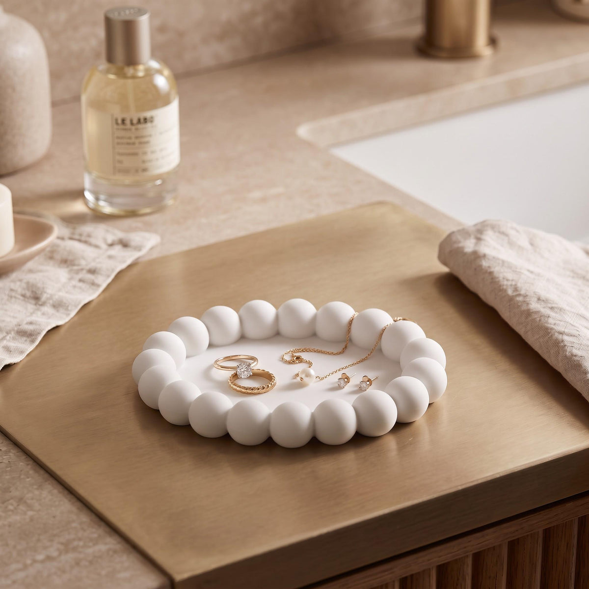 3D Printed Bubble Jewelry Tray Set – Modern Minimalist Organizer (3 Pieces)