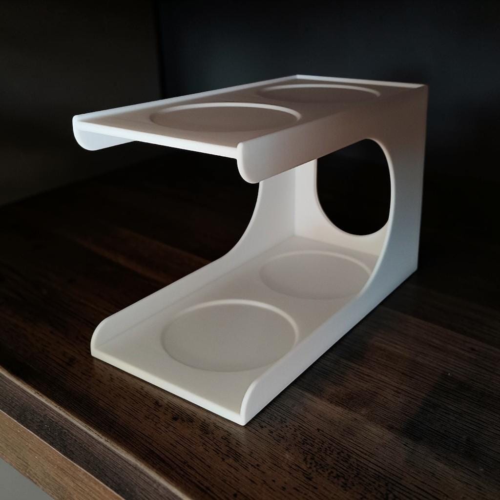 3D Printed Vertical Cup Organizer, Space-Saving Cabinet Storage (4 Cup Holder)