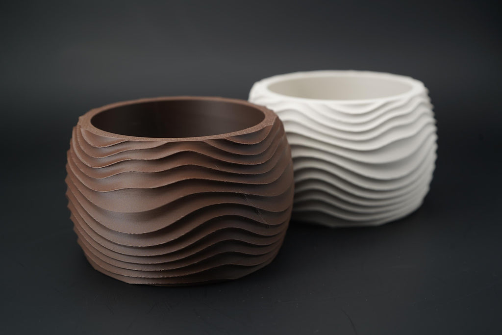 3D Printed Wave Vase, Japandi Scandi Decor, Dried Flower Arrangement (PLA)