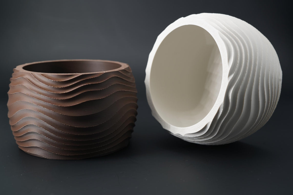 3D Printed Wave Vase, Japandi Scandi Decor, Dried Flower Arrangement (PLA)