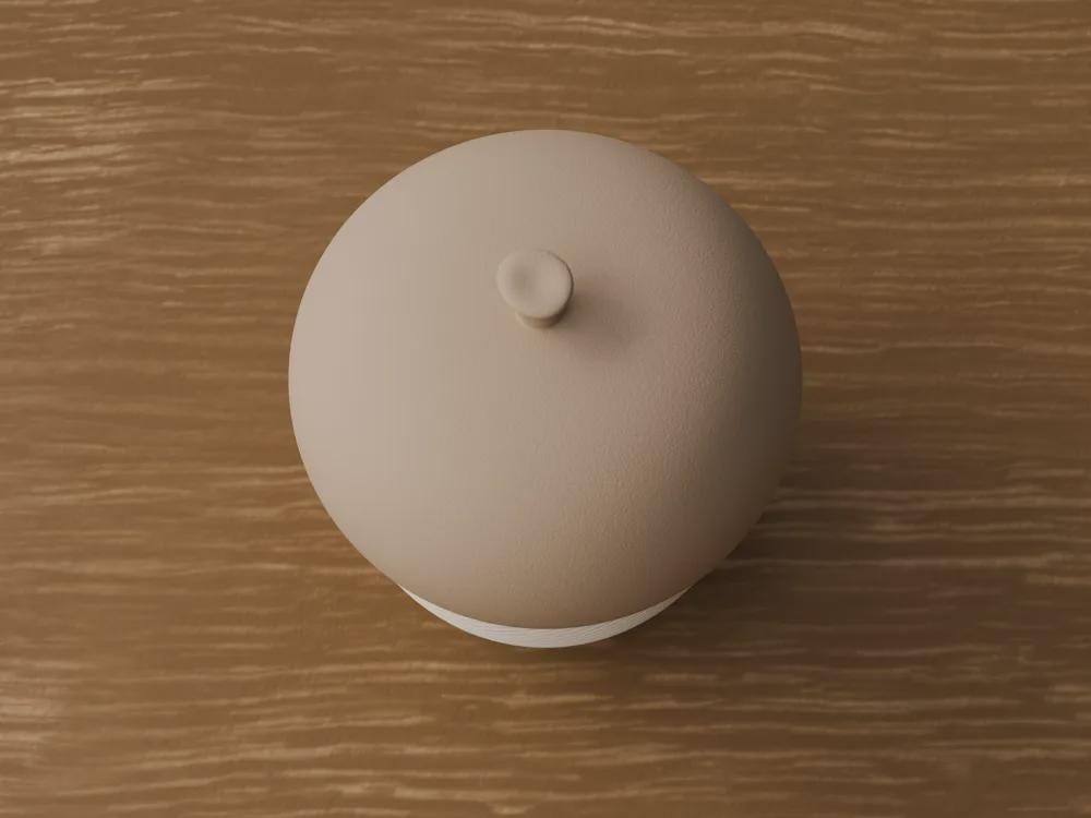 3D Printed Acorn Trinket Box, Spiral Ribbed Autumn Storage Jar (80x100mm)