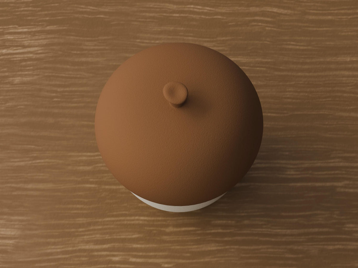 3D Printed Acorn Trinket Box, Spiral Ribbed Autumn Storage Jar (80x100mm)