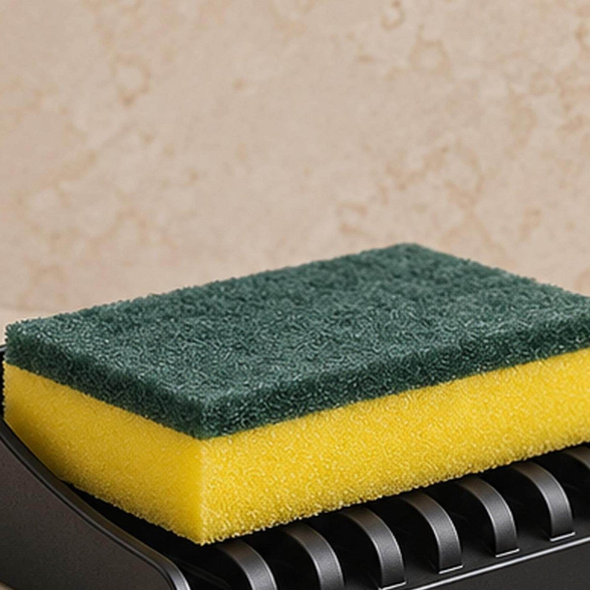 3D Printed Sink Edge Sponge Holder, Ribbed Drainage Tray, Minimalist Kitchen Caddy