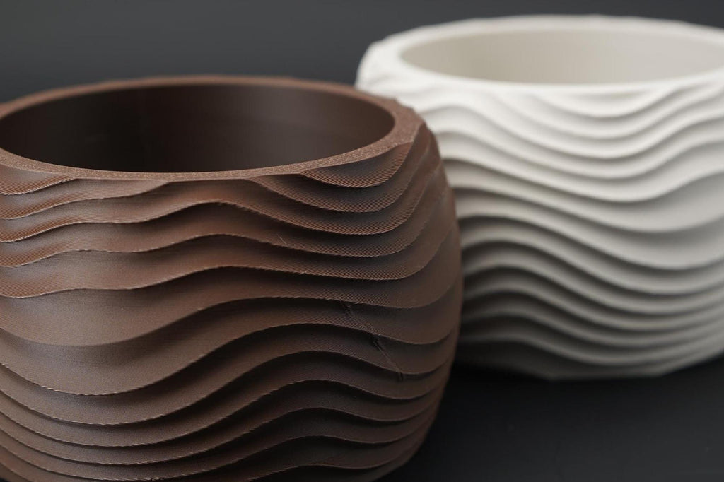 3D Printed Wave Vase, Japandi Scandi Decor, Dried Flower Arrangement (PLA)