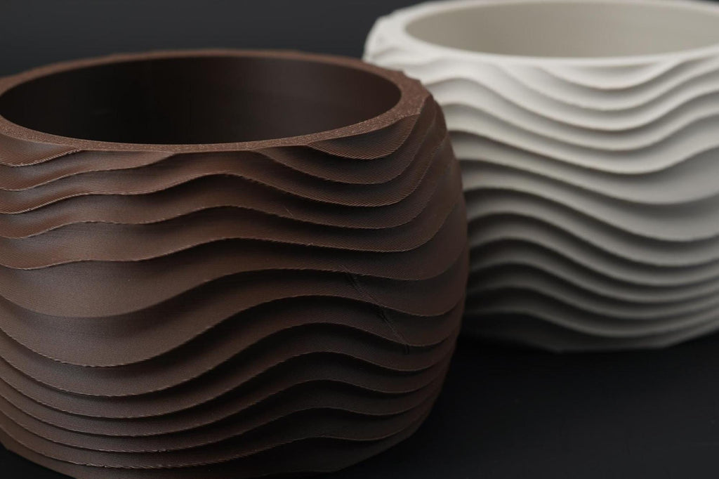 3D Printed Wave Vase, Japandi Scandi Decor, Dried Flower Arrangement (PLA)