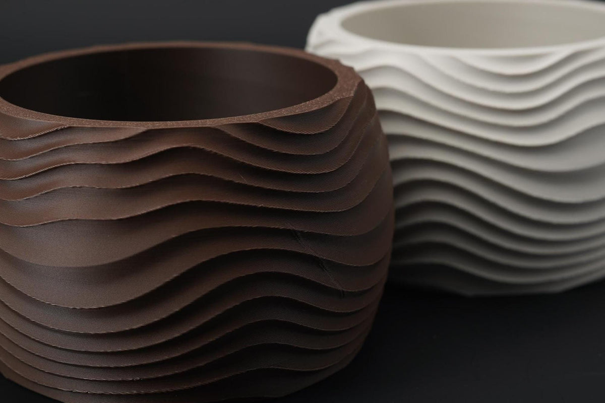 3D Printed Wave Vase, Japandi Scandi Decor, Dried Flower Arrangement (PLA)