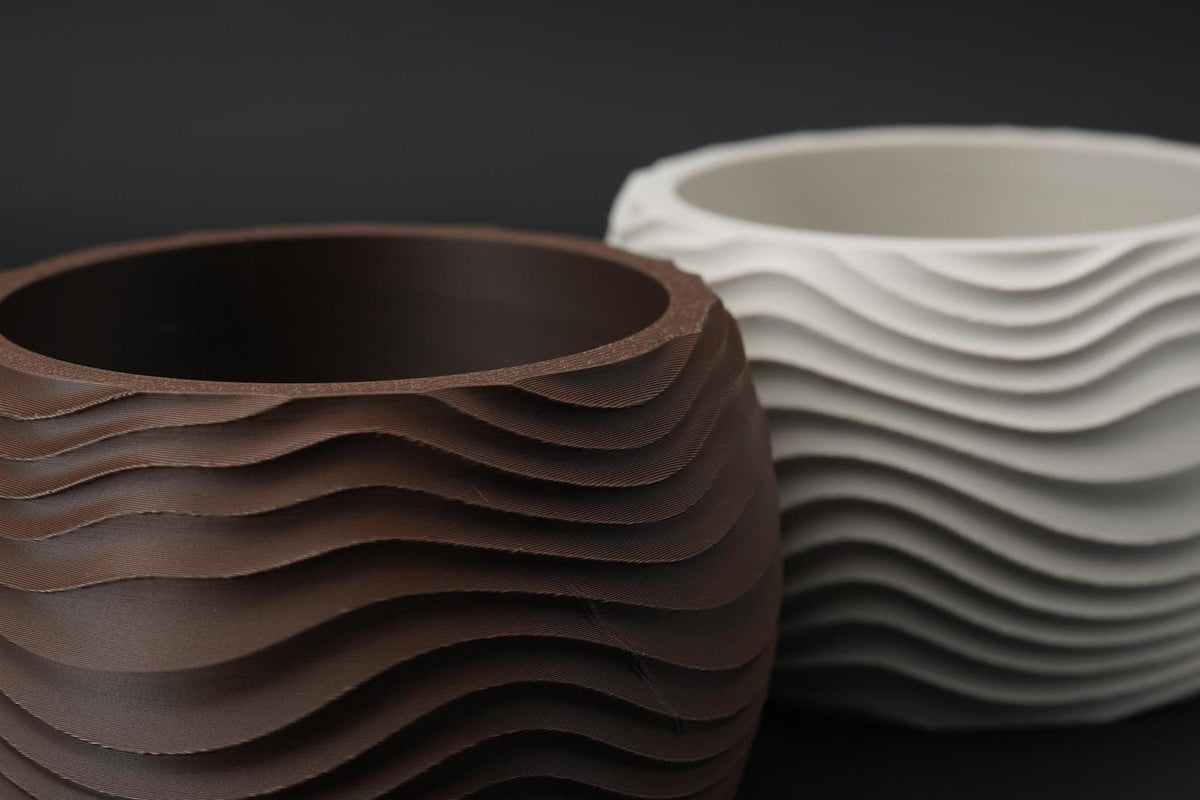 3D Printed Wave Vase, Japandi Scandi Decor, Dried Flower Arrangement (PLA)