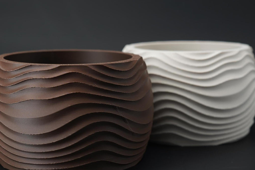 3D Printed Wave Vase, Japandi Scandi Decor, Dried Flower Arrangement (PLA)