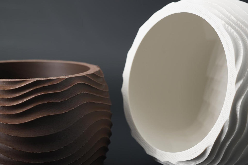 3D Printed Wave Vase, Japandi Scandi Decor, Dried Flower Arrangement (PLA)