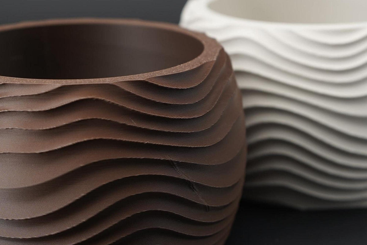 3D Printed Wave Vase, Japandi Scandi Decor, Dried Flower Arrangement (PLA)