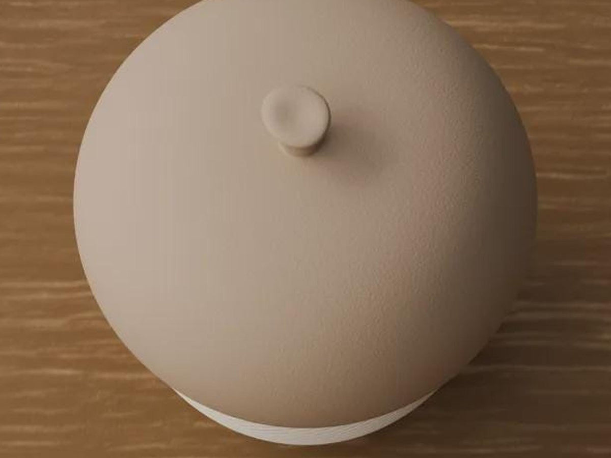 3D Printed Acorn Trinket Box, Spiral Ribbed Autumn Storage Jar (80x100mm)