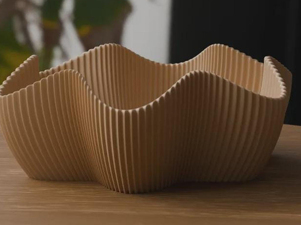 Japandi 3D Printed Ribbed Star Bowl, Scandi Catchall Dish, Autumn Home Decor