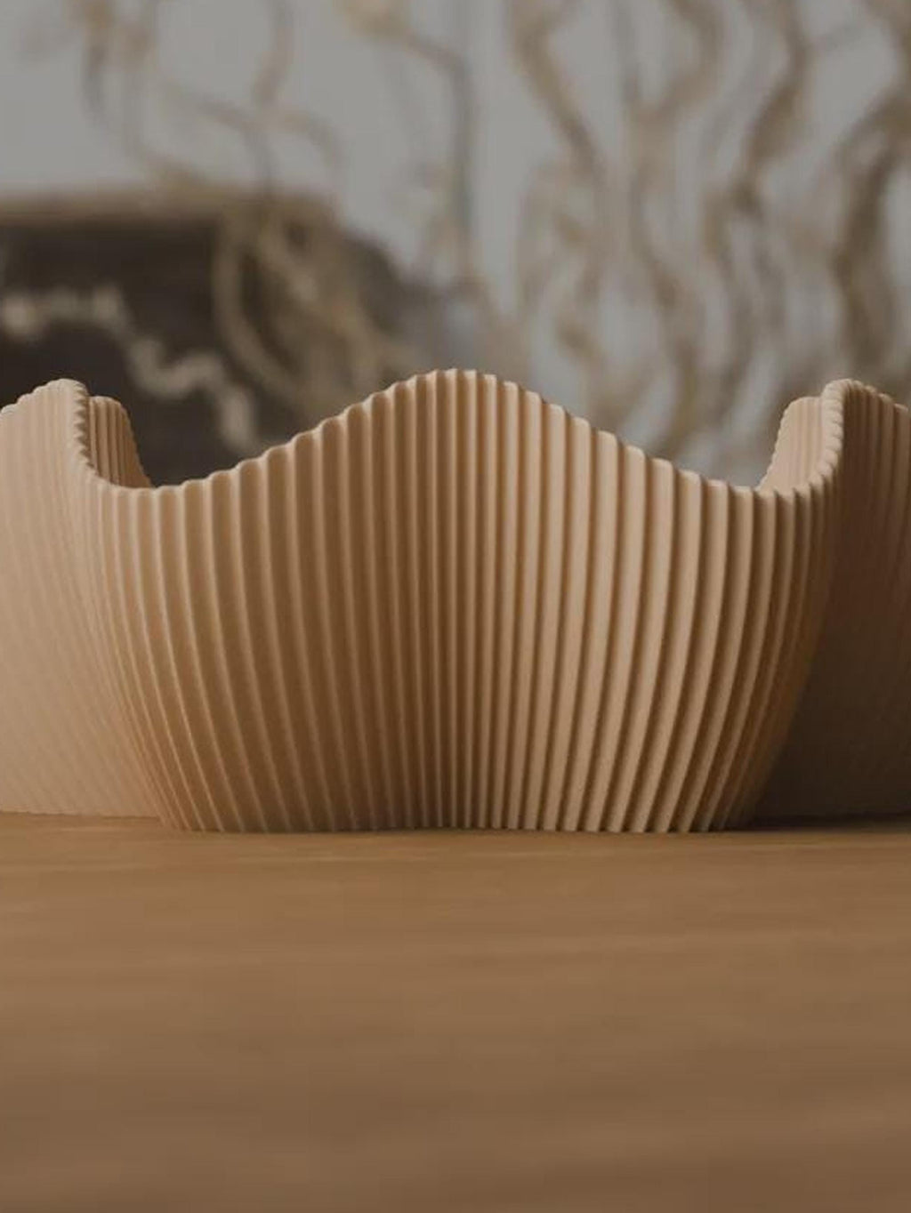 Japandi 3D Printed Ribbed Star Bowl, Scandi Catchall Dish, Autumn Home Decor