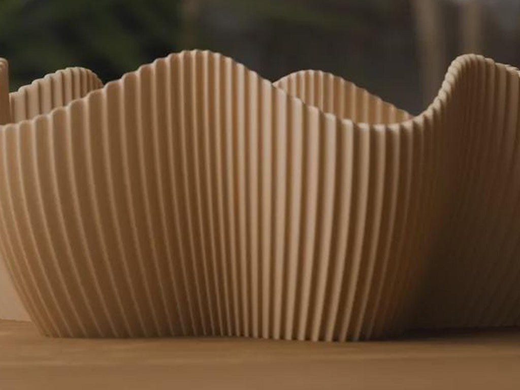 Japandi 3D Printed Ribbed Star Bowl, Scandi Catchall Dish, Autumn Home Decor