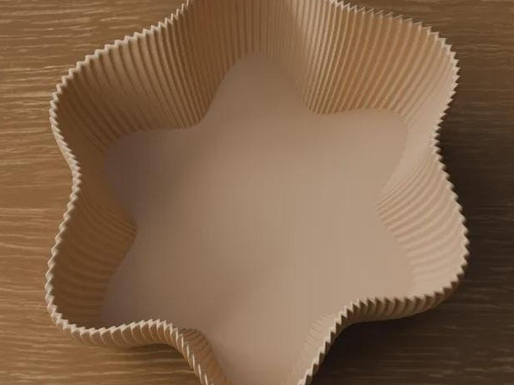 Japandi 3D Printed Ribbed Star Bowl, Scandi Catchall Dish, Autumn Home Decor
