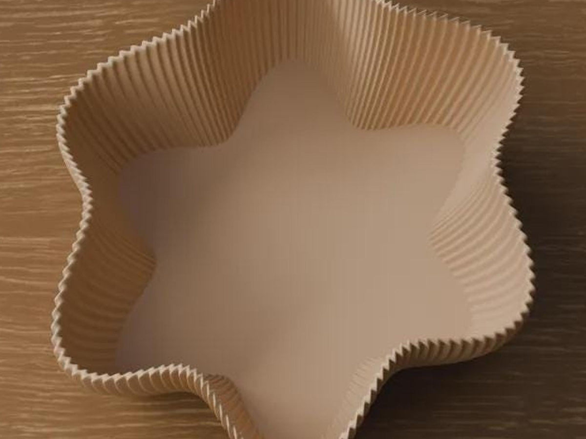 Japandi 3D Printed Ribbed Star Bowl, Scandi Catchall Dish, Autumn Home Decor