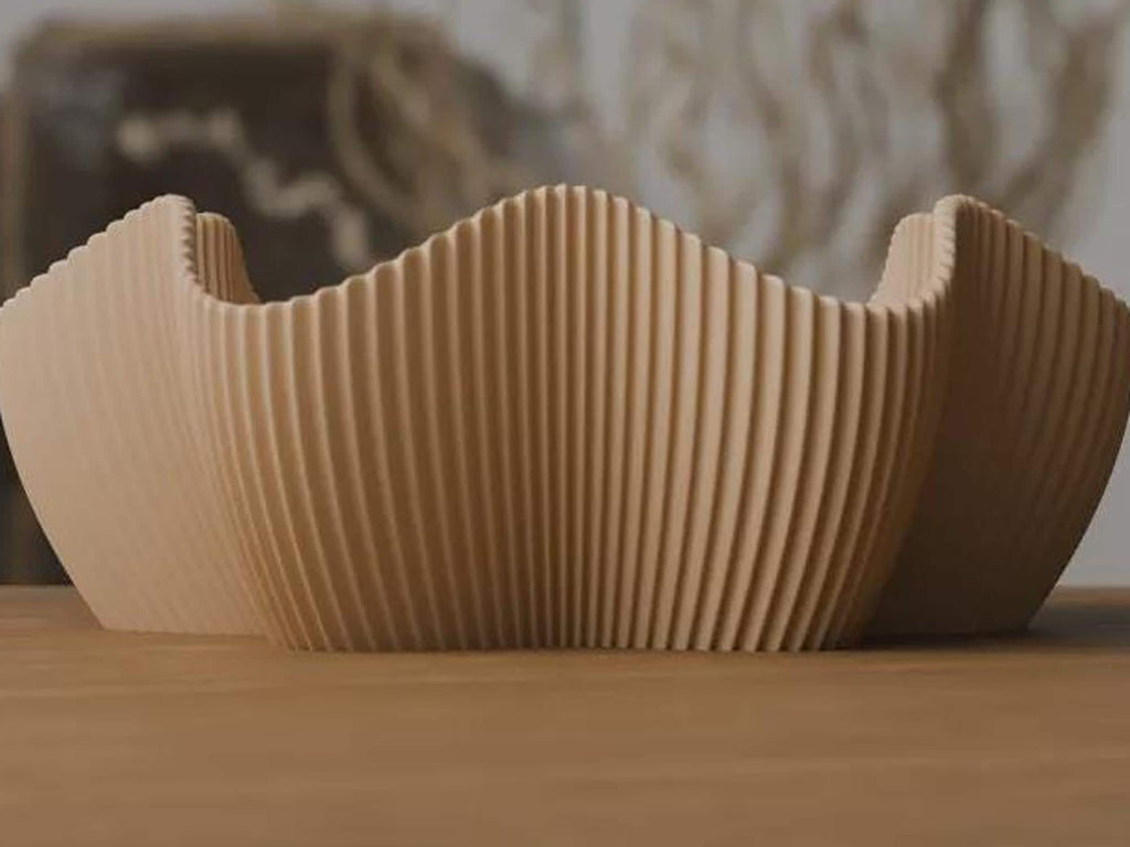 Japandi 3D Printed Ribbed Star Bowl, Scandi Catchall Dish, Autumn Home Decor