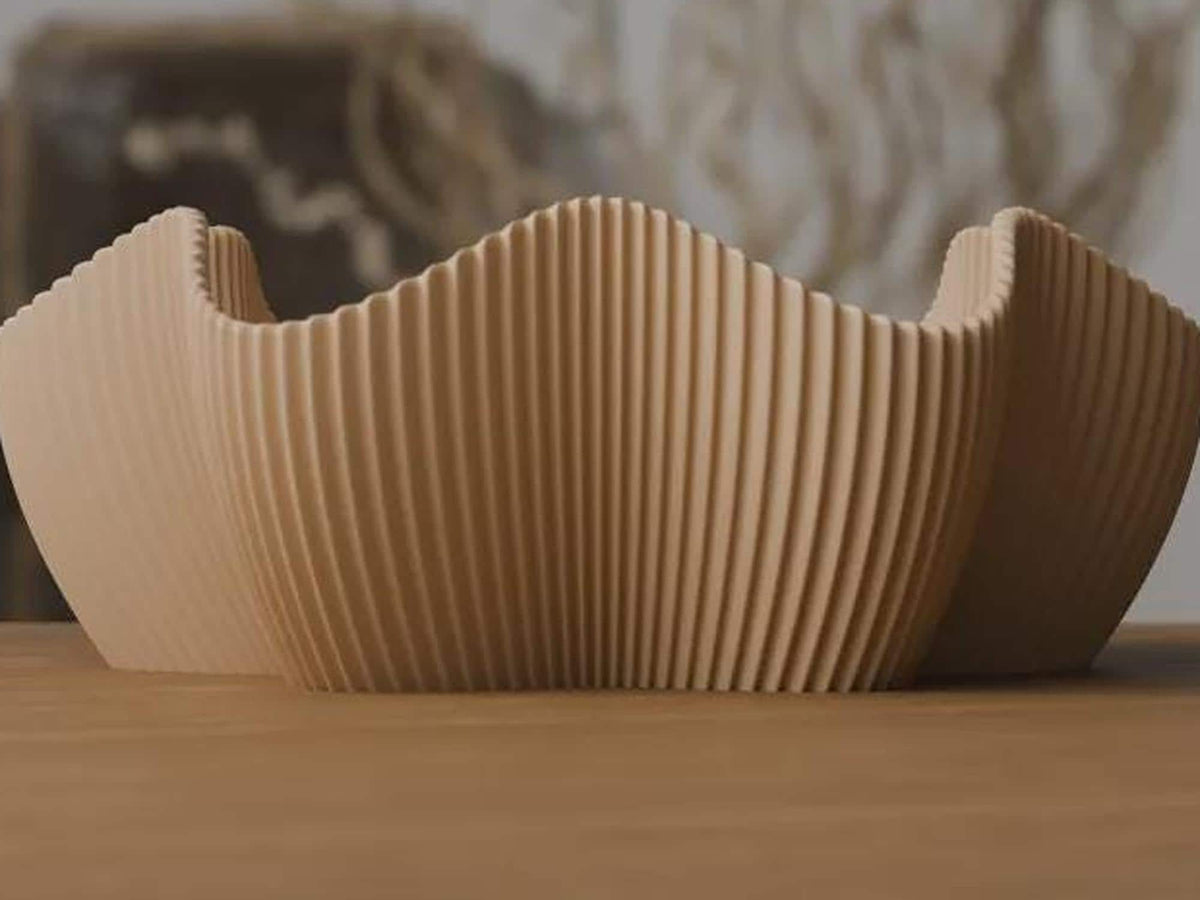 Japandi 3D Printed Ribbed Star Bowl, Scandi Catchall Dish, Autumn Home Decor