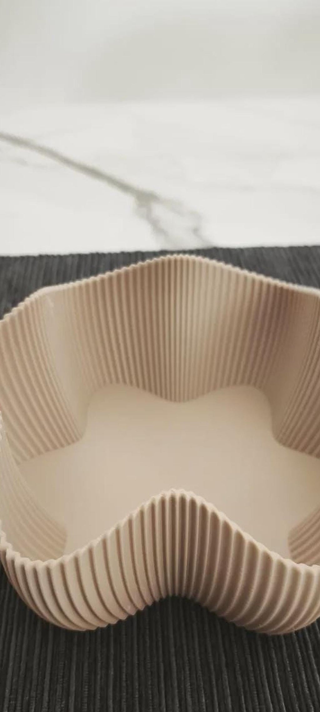 Japandi 3D Printed Ribbed Star Bowl, Scandi Catchall Dish, Autumn Home Decor