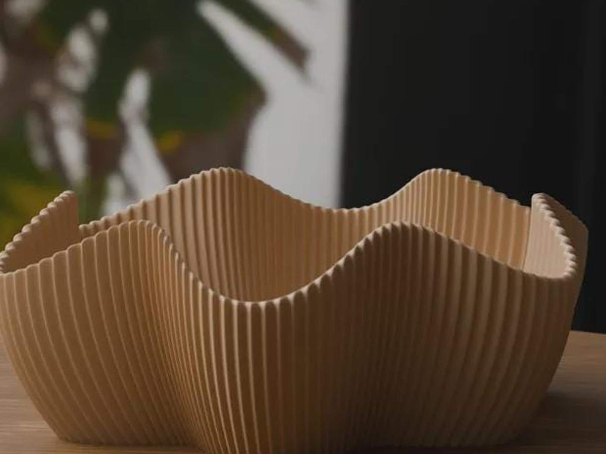 Japandi 3D Printed Ribbed Star Bowl, Scandi Catchall Dish, Autumn Home Decor