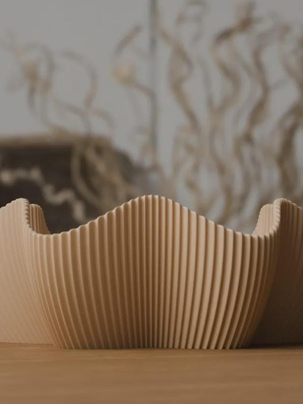 Japandi 3D Printed Ribbed Star Bowl, Scandi Catchall Dish, Autumn Home Decor