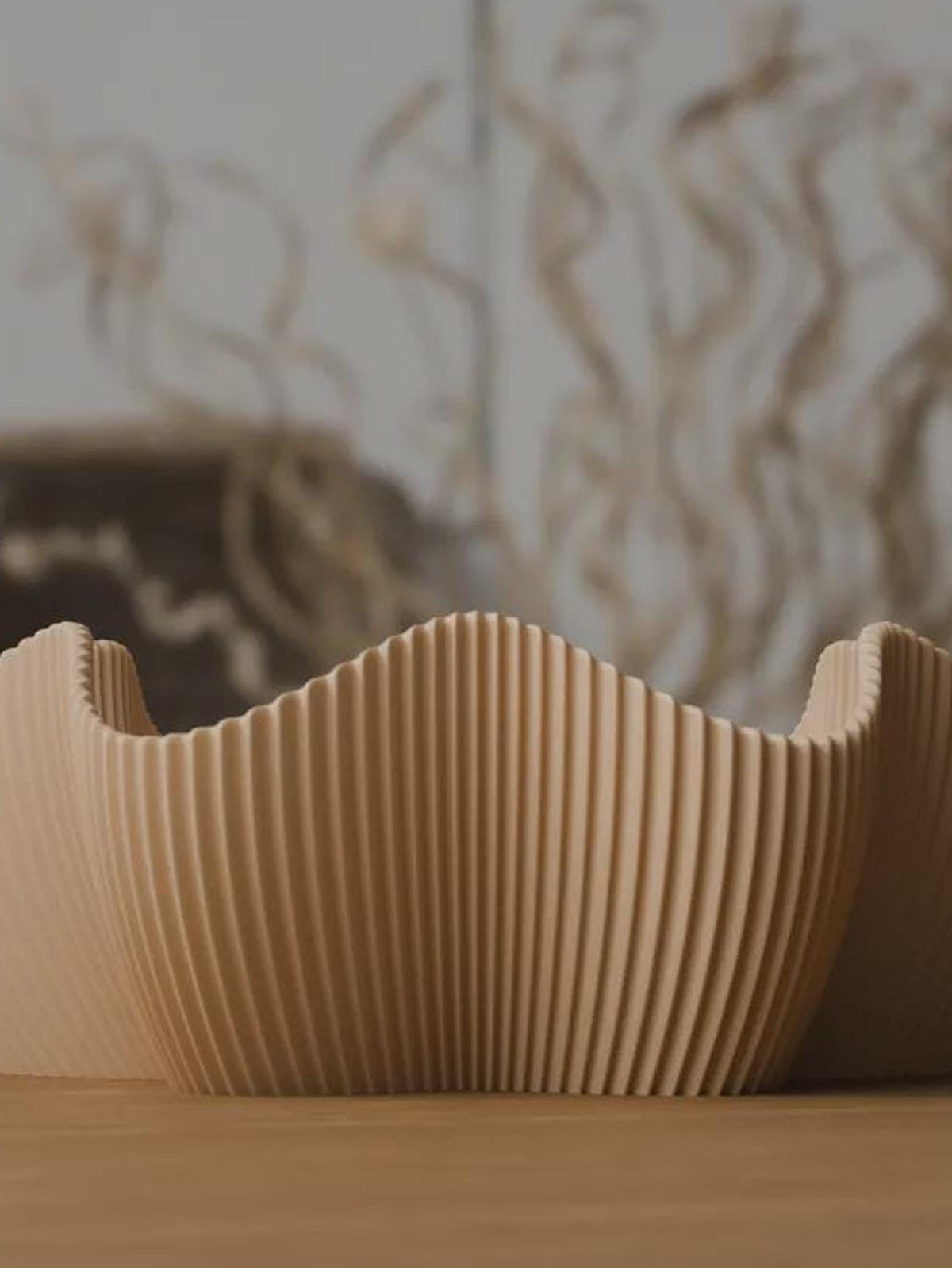 Japandi 3D Printed Ribbed Star Bowl, Scandi Catchall Dish, Autumn Home Decor
