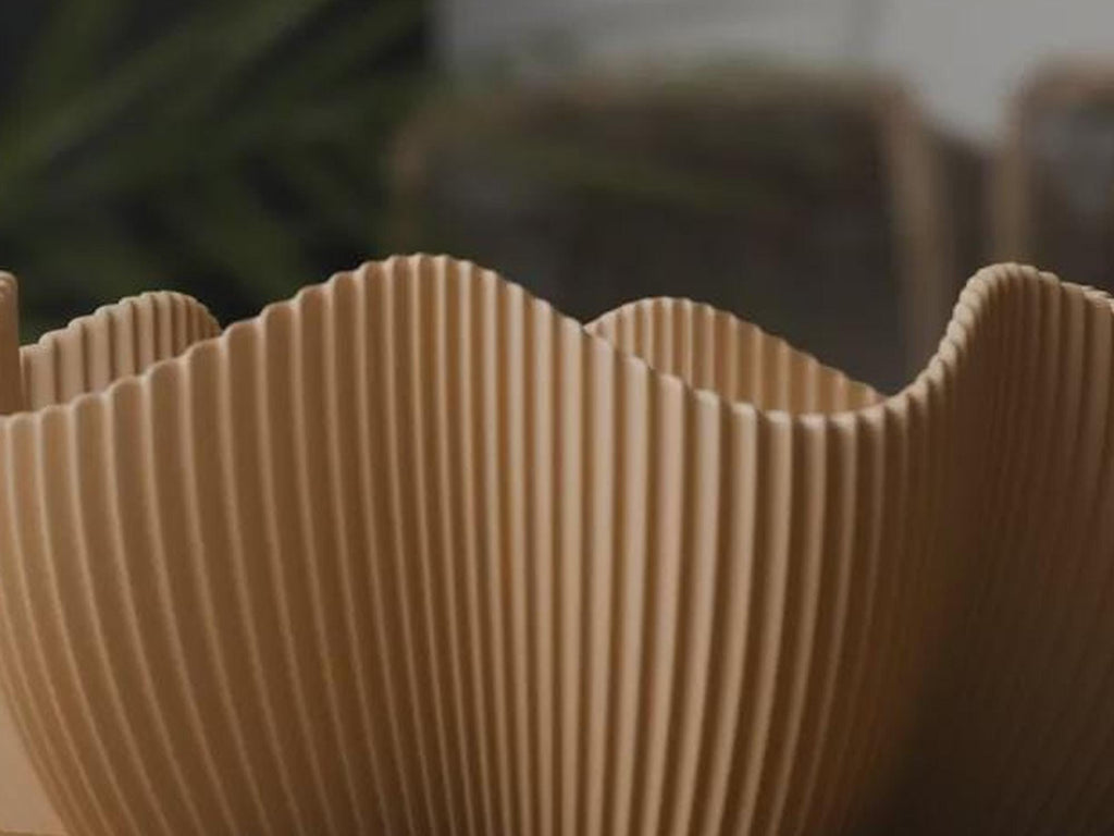 Japandi 3D Printed Ribbed Star Bowl, Scandi Catchall Dish, Autumn Home Decor
